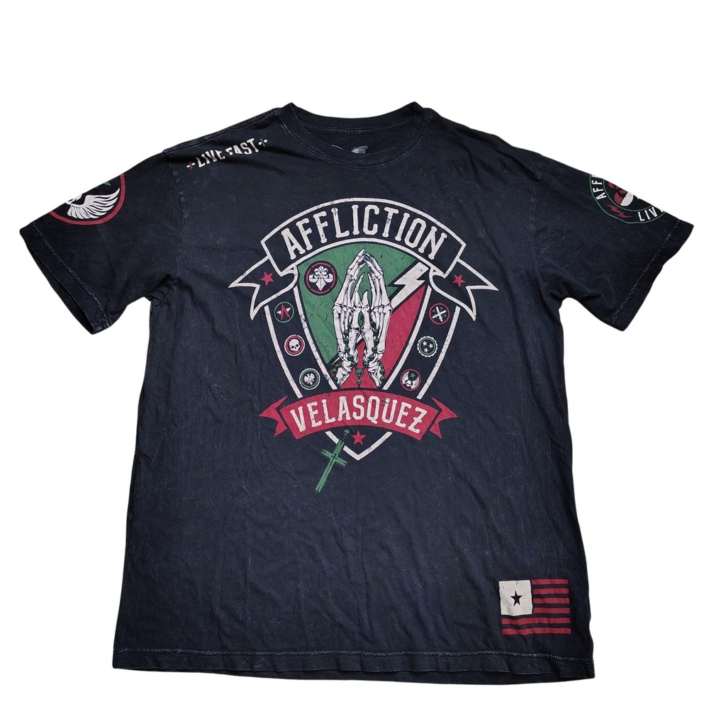 Affliction X Cain Velasquez Shirt Men 3XL Gray UFC MMA Short Sleeve Tee